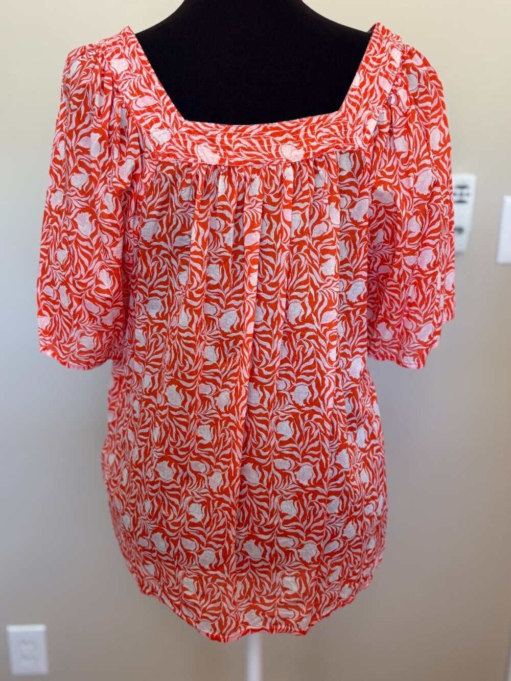 Style & Co. white/orange print tunic top sz XL - Picture 5 of 9